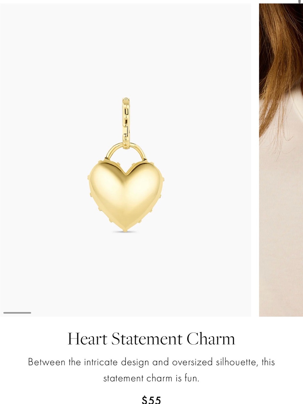 Gorjana Gold Heart Statement Charm